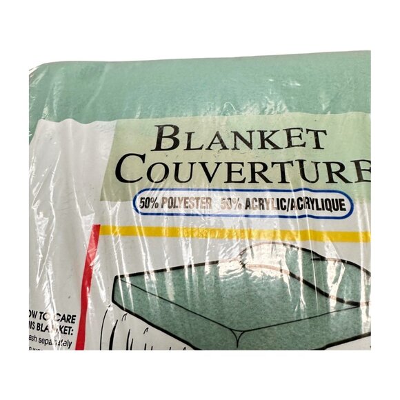 MCM Blankets Sea Green 72 x 90  Lot 2 New Sealed Canada Vintage 1970s Acrylic - Picture 7 of 10